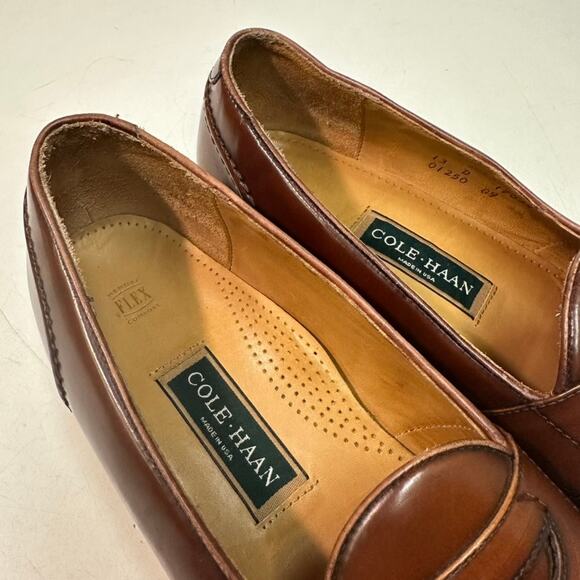 EXCELLENT Cole Haan Whiskey Full Strap Penny Loafer Made in Maine USA 13 D - Picture 8 of 12